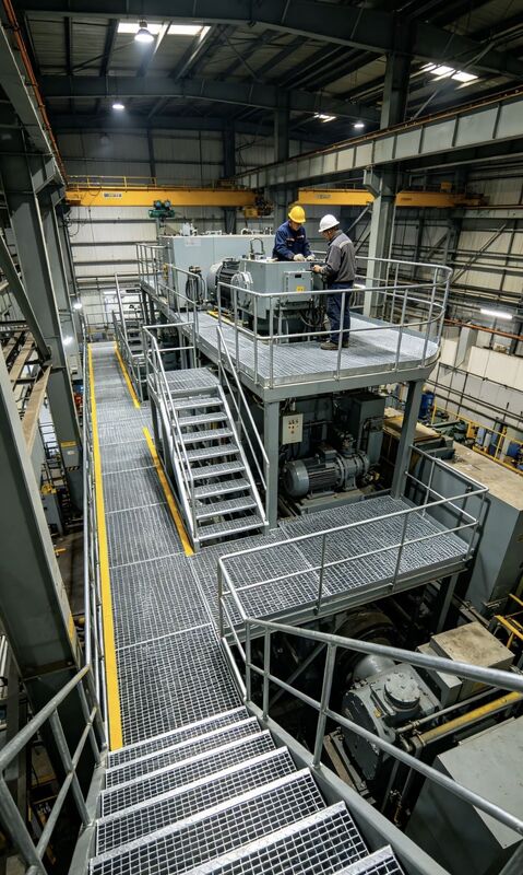 30x3mm Verzinkte Stekker Stalen Rooster voor Antislip Industrieel Platform